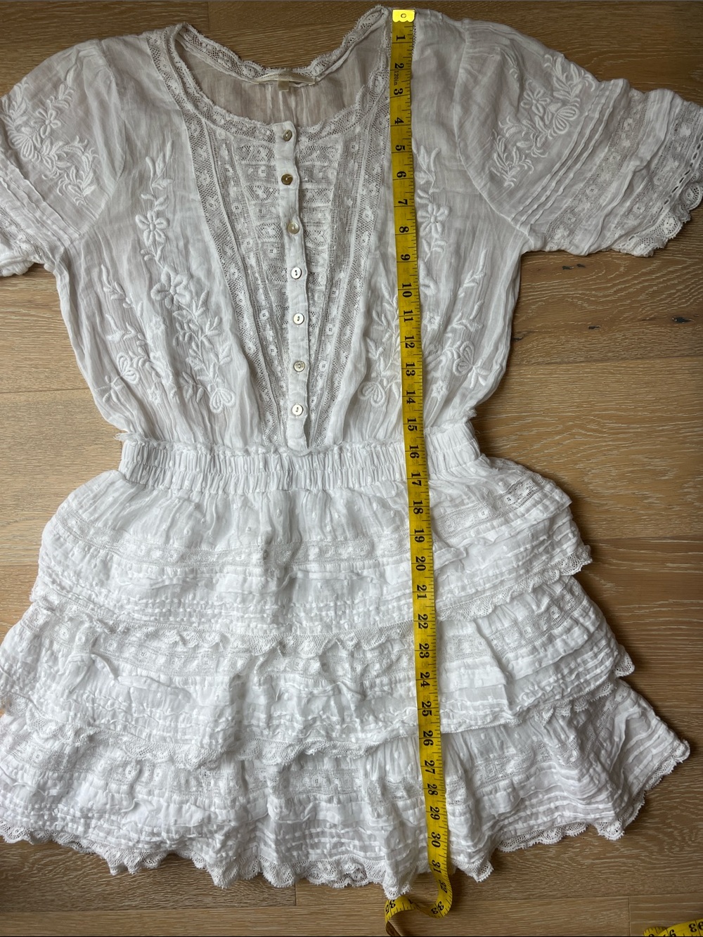 LoveShackFancy White Embroidered Ruffle Dress - Picture 9 of 16